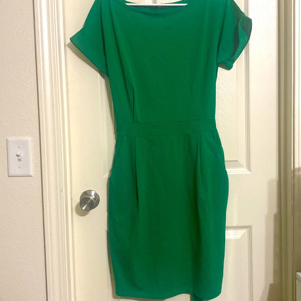 Amazon Knee Length Green Dress